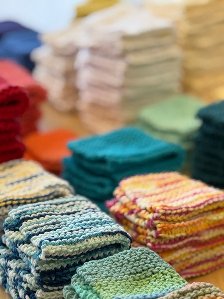 Hand Knit Washcloths - 100% cotton