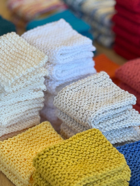 Hand Knit Washcloths - 100% cotton