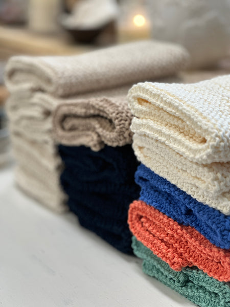 Hand Knit Towels - 100% cotton