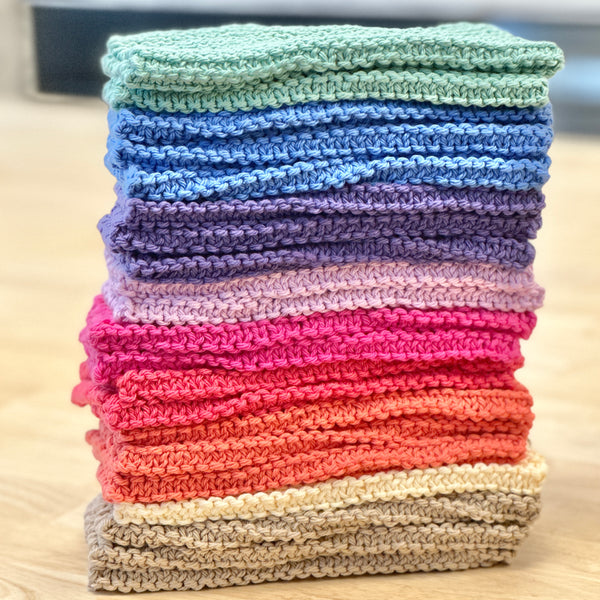 Hand Knit Washcloths - 100% cotton