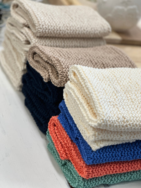 Hand Knit Towels - 100% cotton