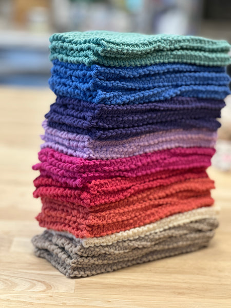 Hand Knit Washcloths - 100% cotton