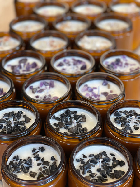 Crystal-Infused Soy Candles Collection