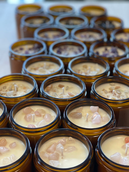 Crystal-Infused Soy Candles Collection