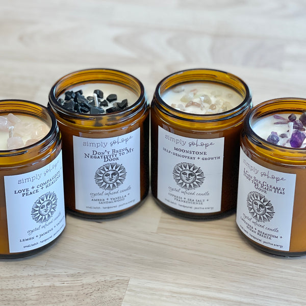 Crystal-Infused Soy Candles Collection