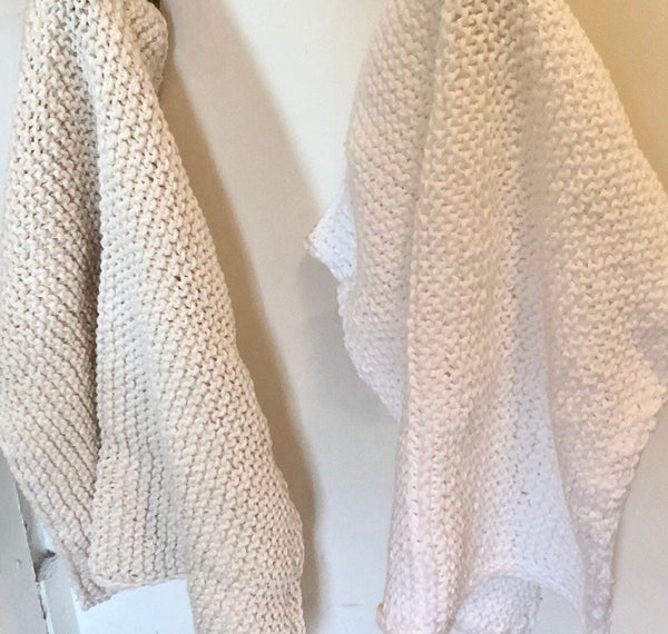 Hand Knit Towels - 100% cotton