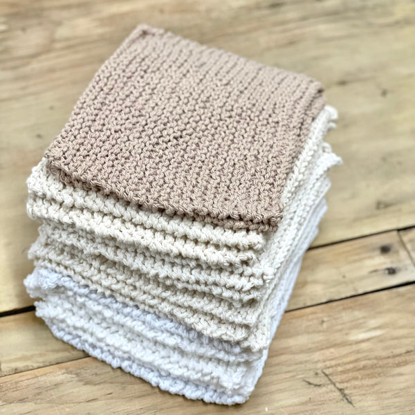 Hand Knit Washcloths - 100% cotton
