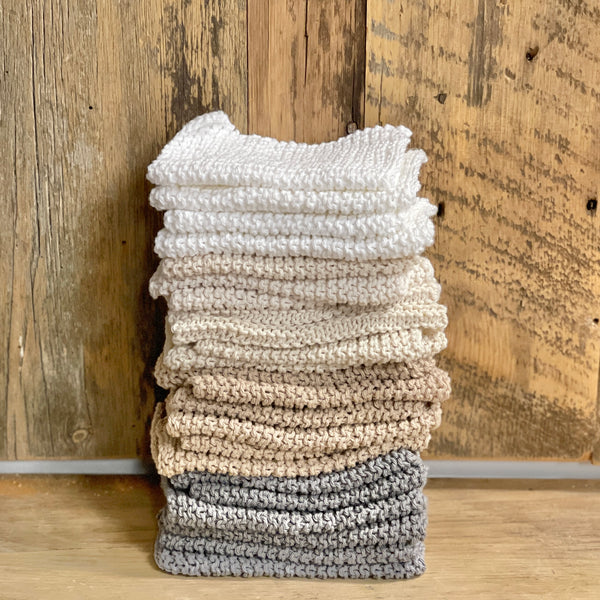 Hand Knit Washcloths - 100% cotton