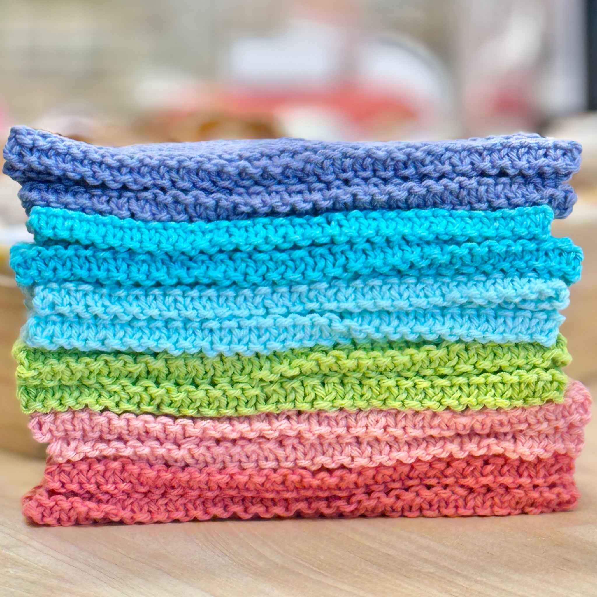 Hand Knit Washcloths - 100% cotton