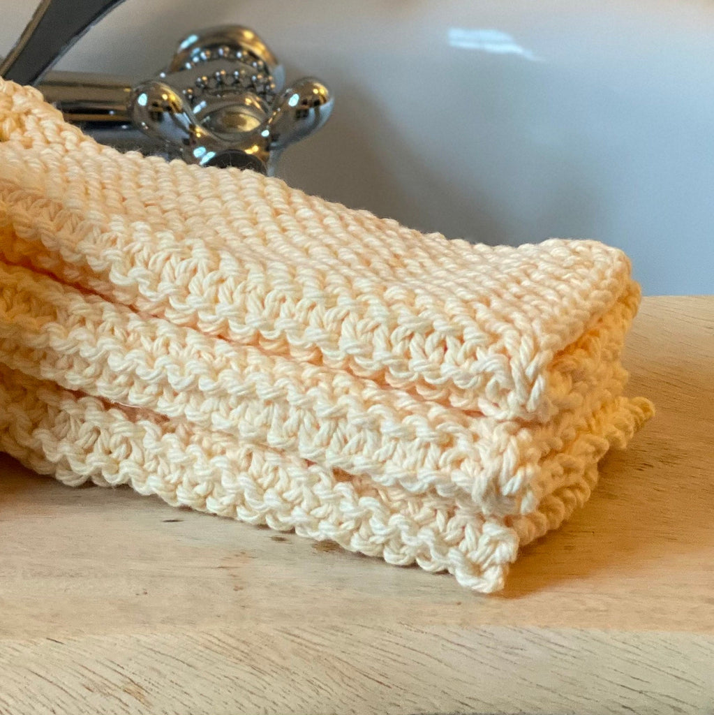 100% Cotton Hand Knit Kitchen Dishcloths/washcloths Set of 3 approx.  17x17cm Cloths Various Colours Available Dish Cloth 